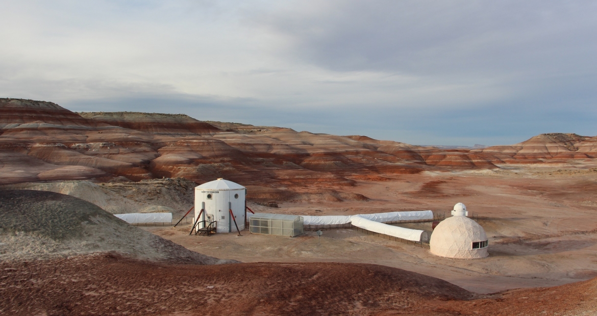 The Purdue University team spent about two weeks in the Mars Society's Desert Research Center, which simulates what life would be like on Mars. The Purdue University team spent about two weeks in the Mars Society's Desert Research Center, which simulates what life would be like on Mars.