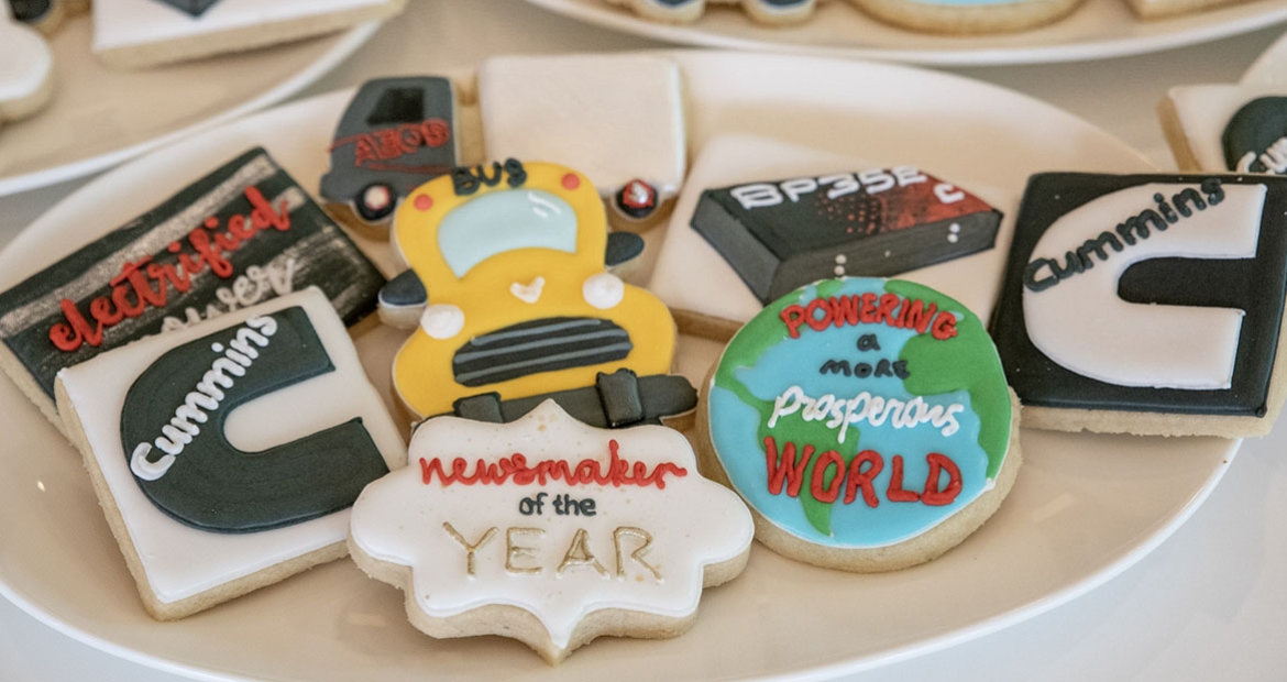 Cookies designed for Cummins Newsmaker of the Year Award