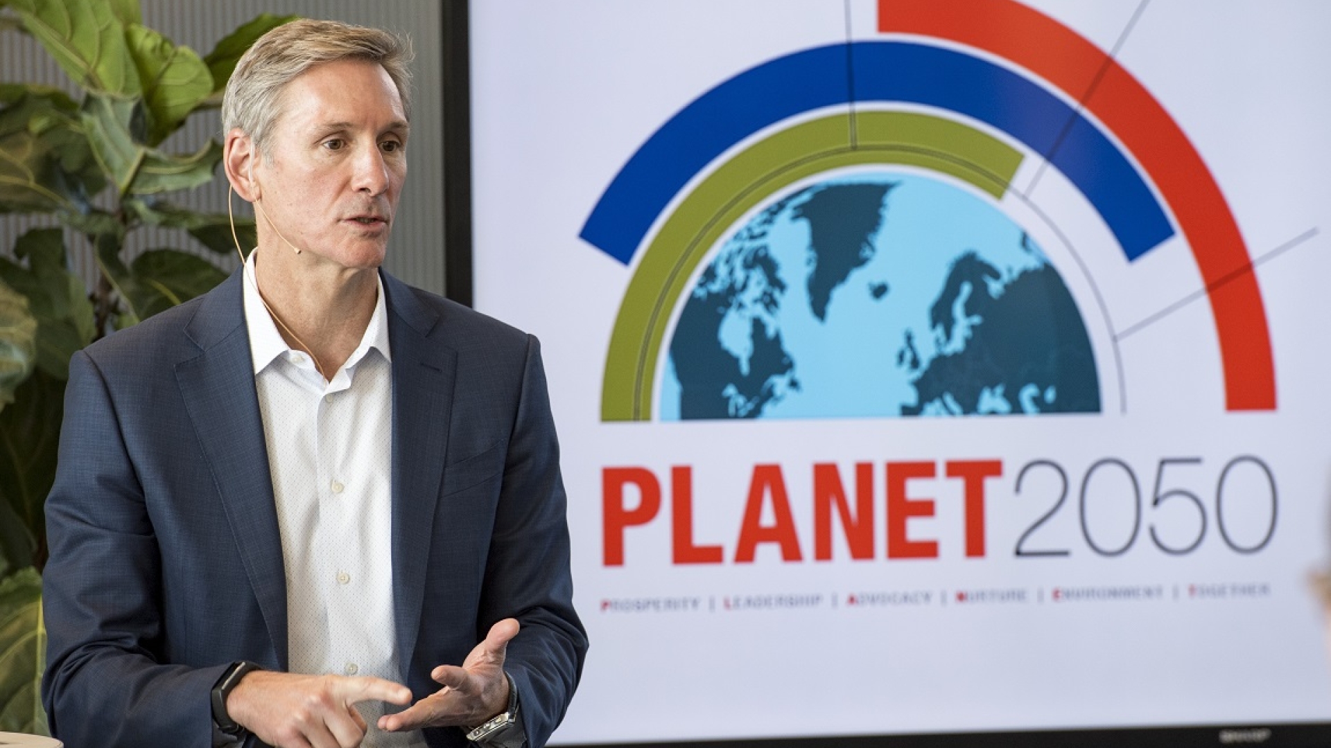 Cummins Chairman and CEO Tom Linebarger unveils the company's environmental strategy in 2019. Cummins Chairman and CEO Tom Linebarger unveils the company's environmental strategy in 2019.