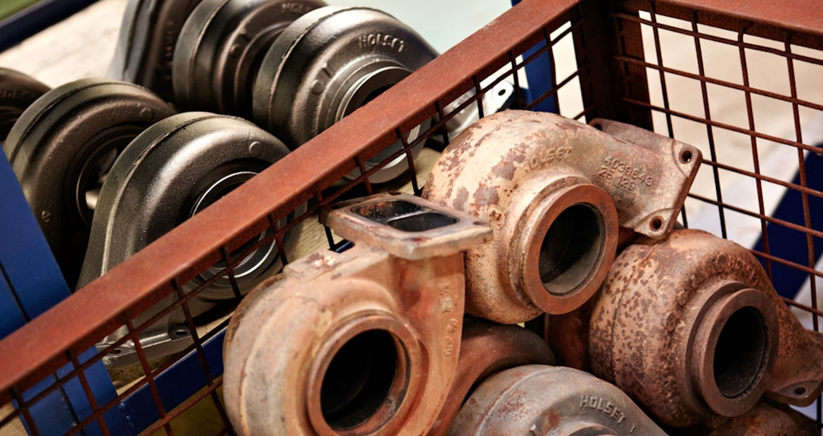 Remanufactured turbochargers before and after