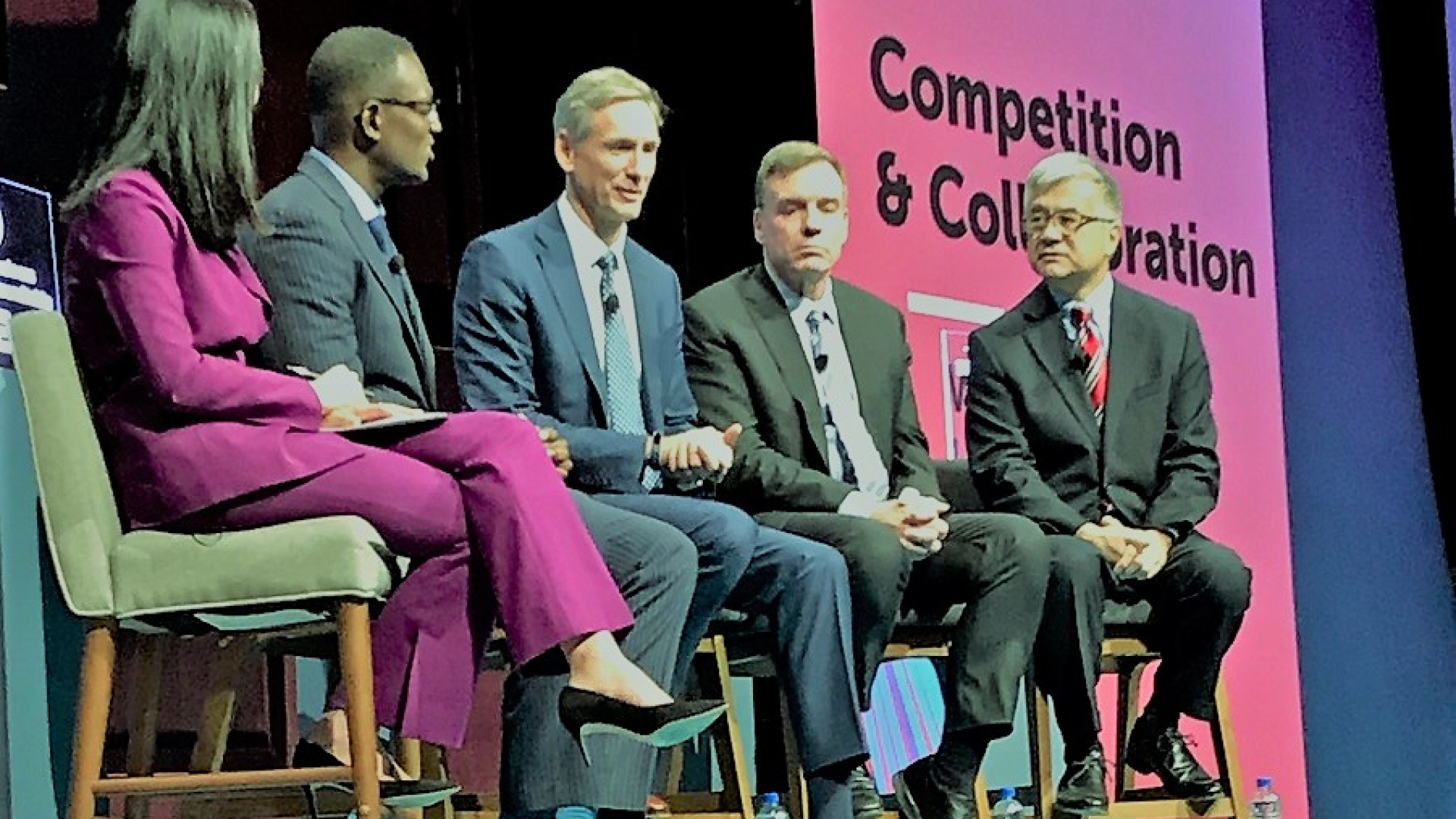Cummins Chairman and CEO Tom Linebarger (center) participates in a panel on trade with China sponsored by the Business Roundtable. Cummins Chairman and CEO Tom Linebarger (center) participates in a panel on trade with China sponsored by the Business Roundtable.