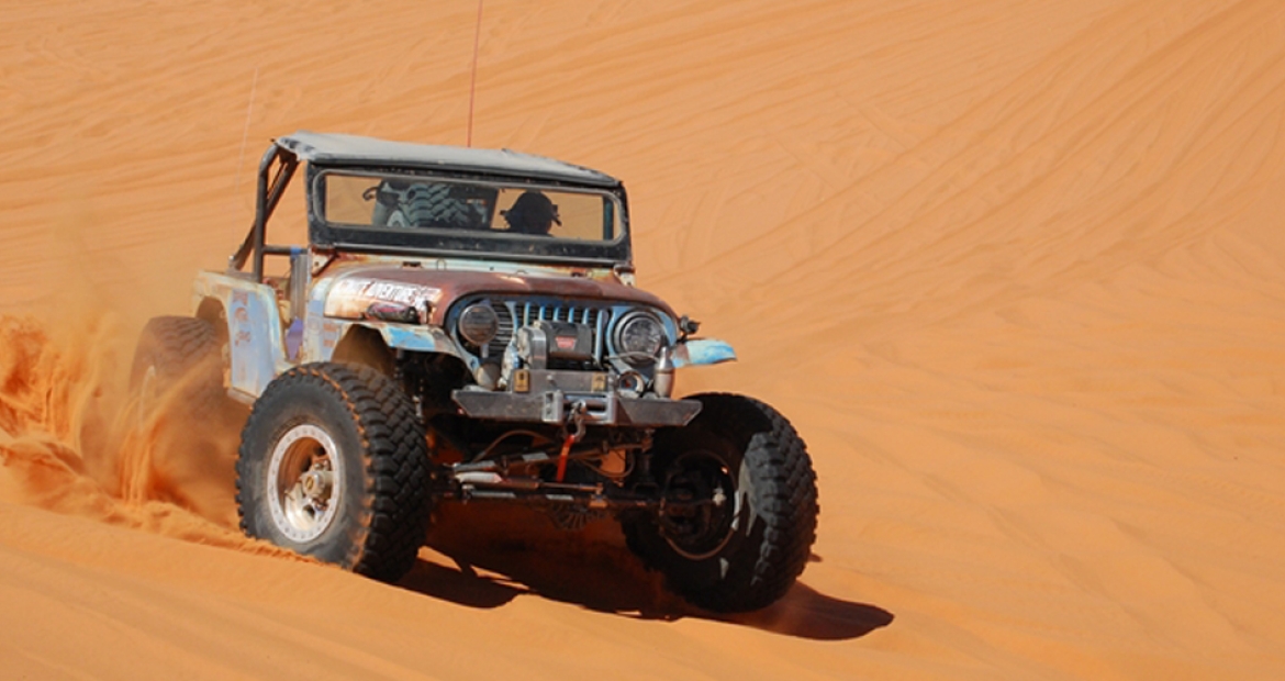 Cummins powered Jeep UACJ-6D on sand dunes
