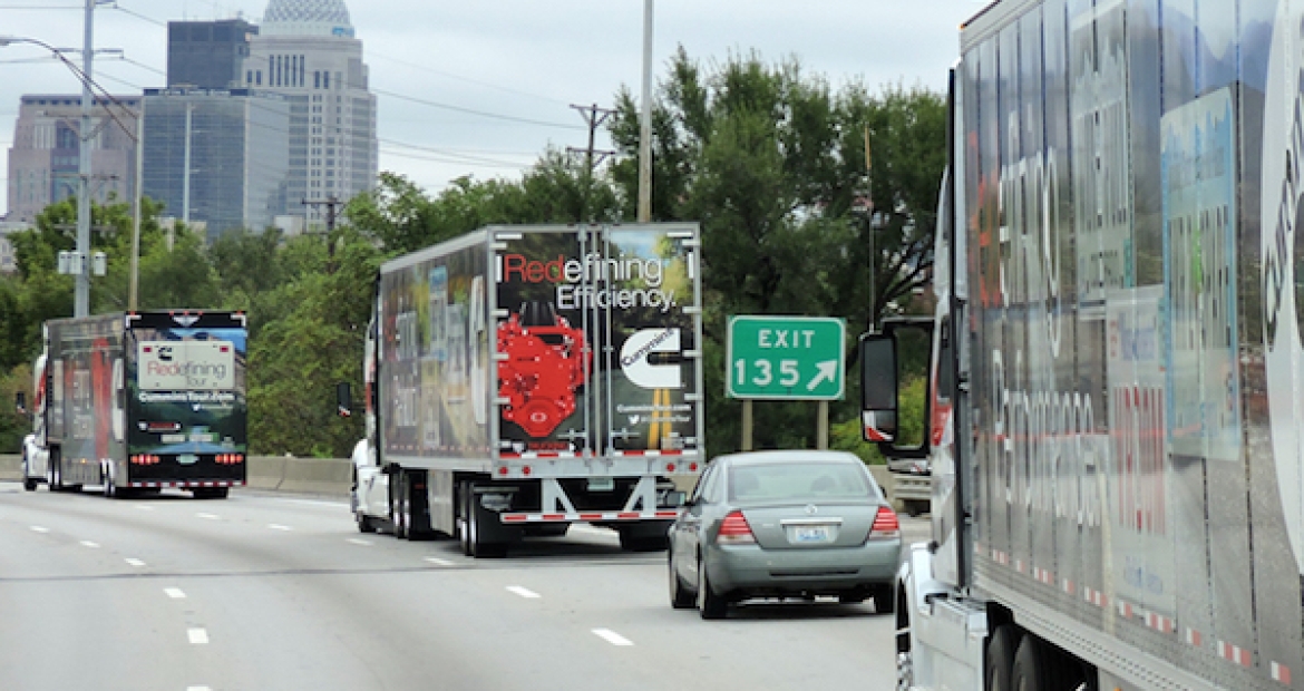 Cummins REDefining Tour 2015 driving through town