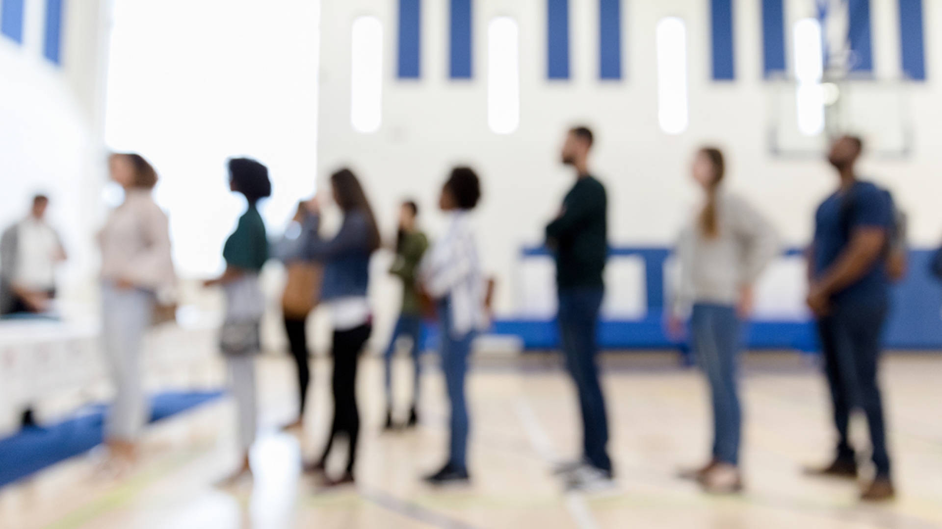 people line up and wait to vote