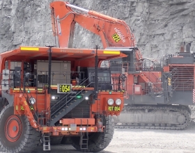 EH3500 haul truck in mining site