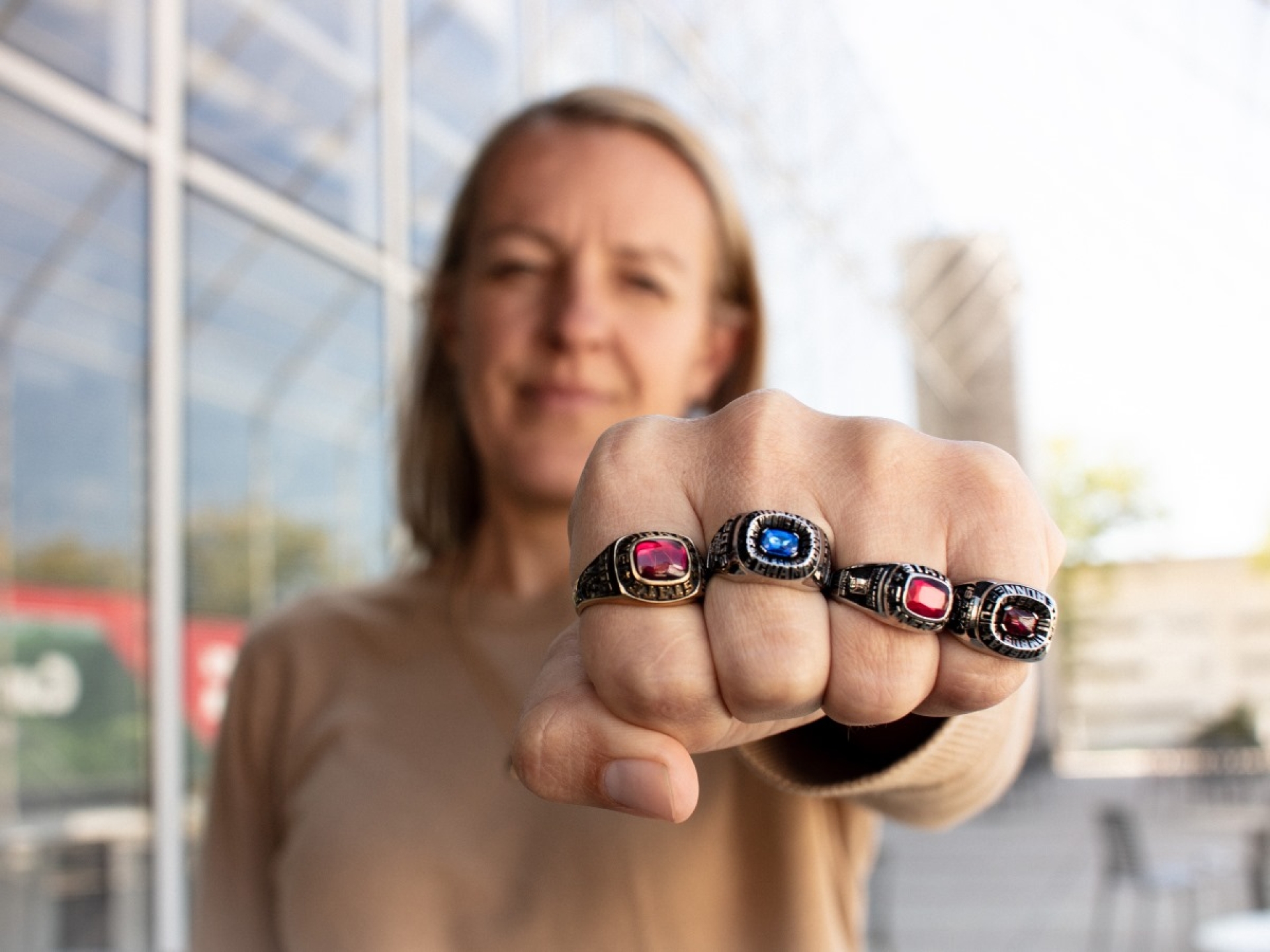 ranae wearing rings won while coaching basketball