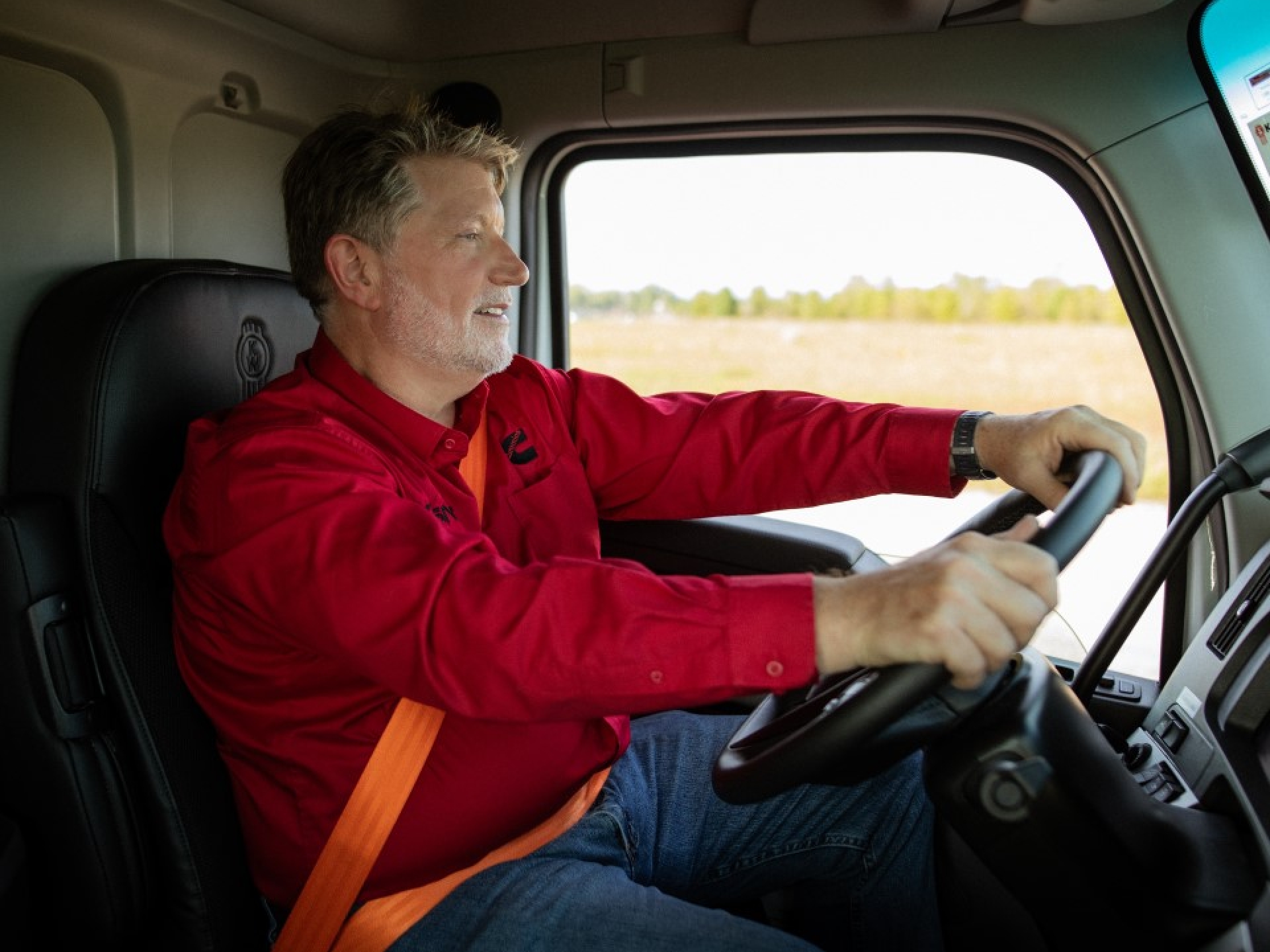 Dave King driving truck