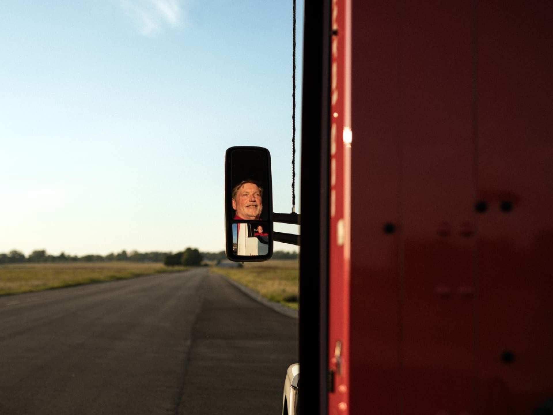 Dave King inside of truck