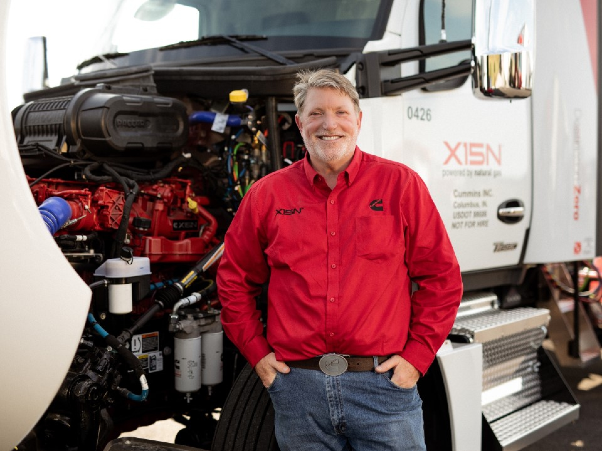 Dave King in front of a truck ran by the Cummins X15N