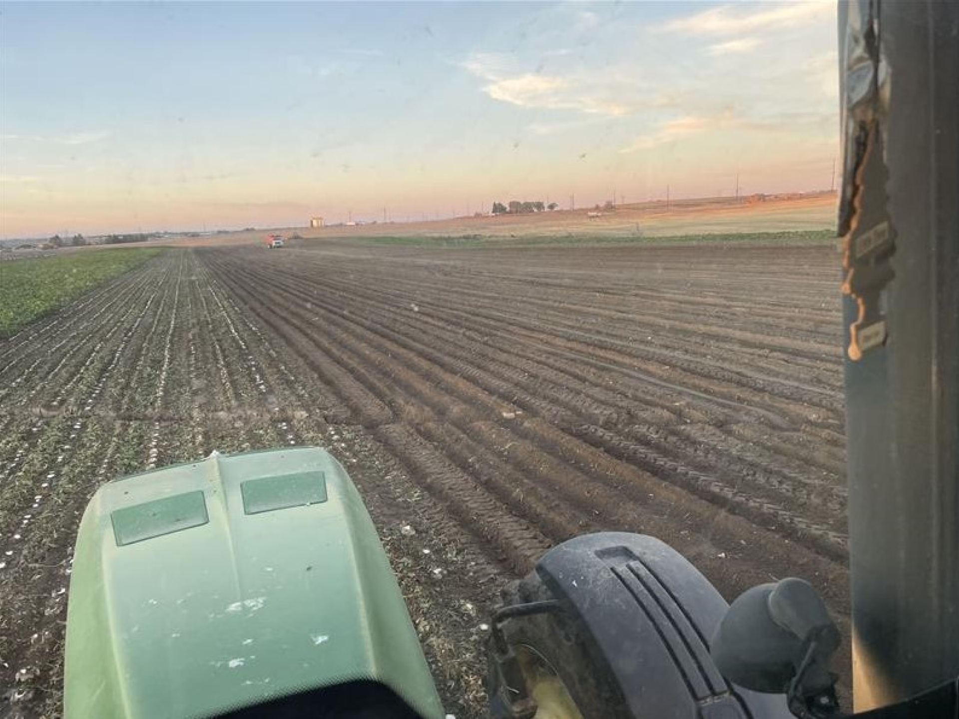 driving tractor on farm