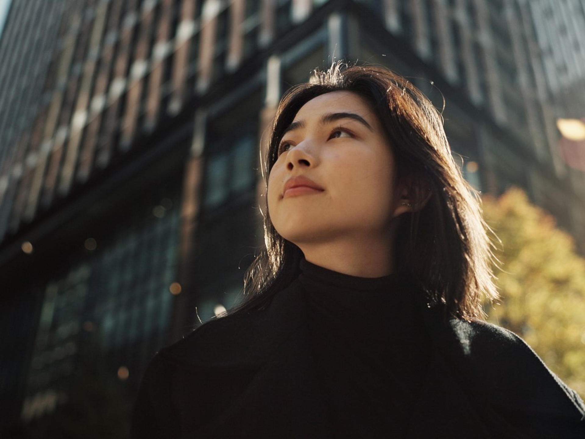 Woman looking up