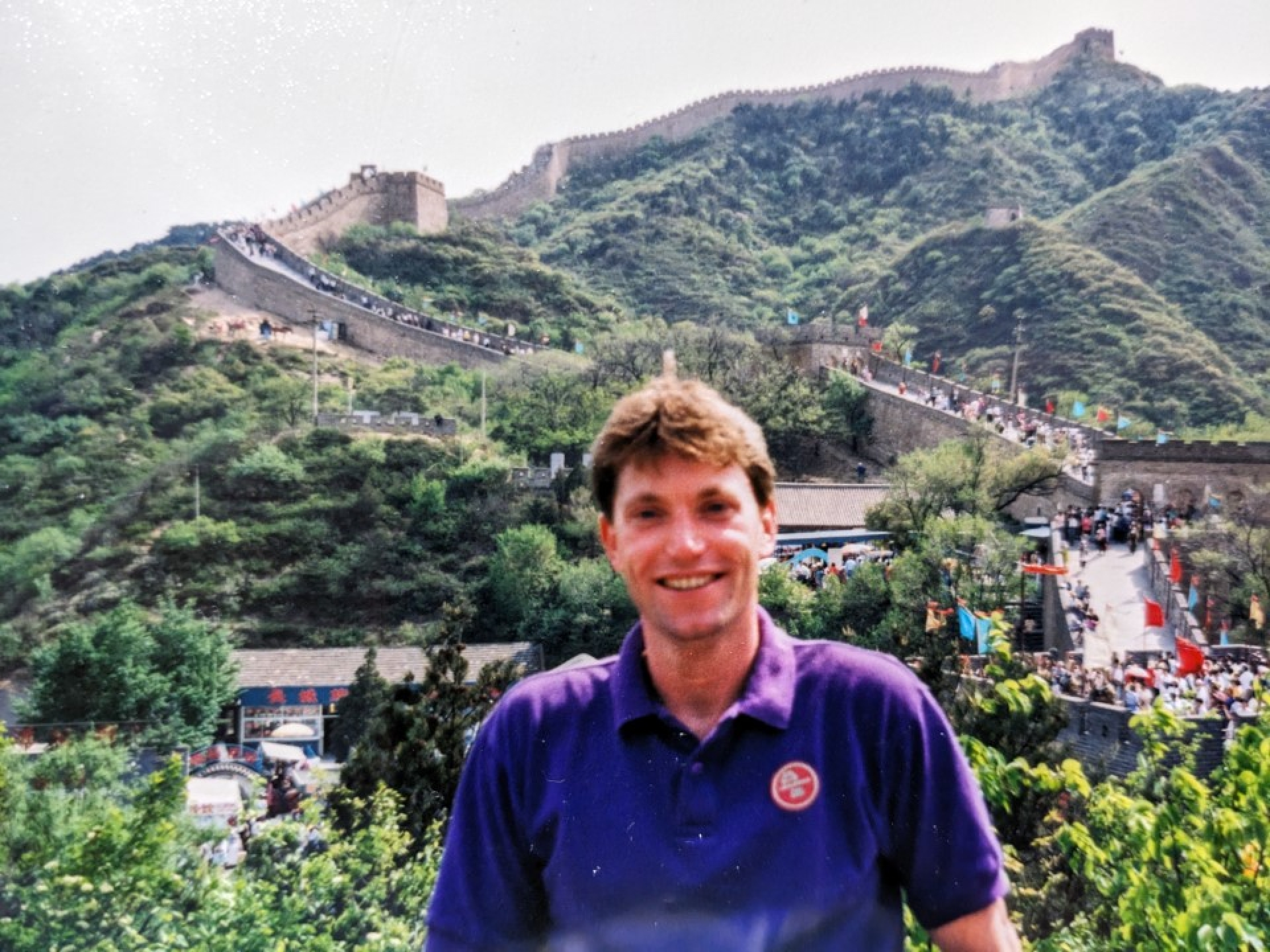David King in front of the Great Wall of China
