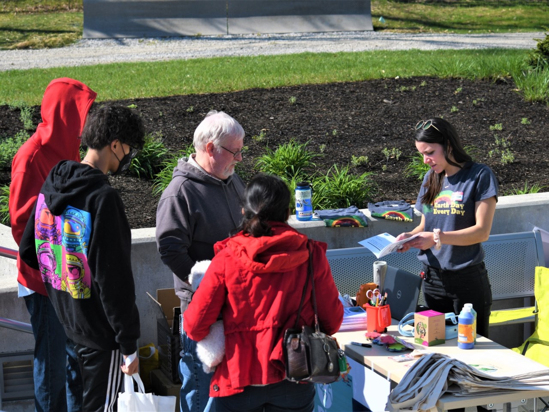 people gathered for earth day event