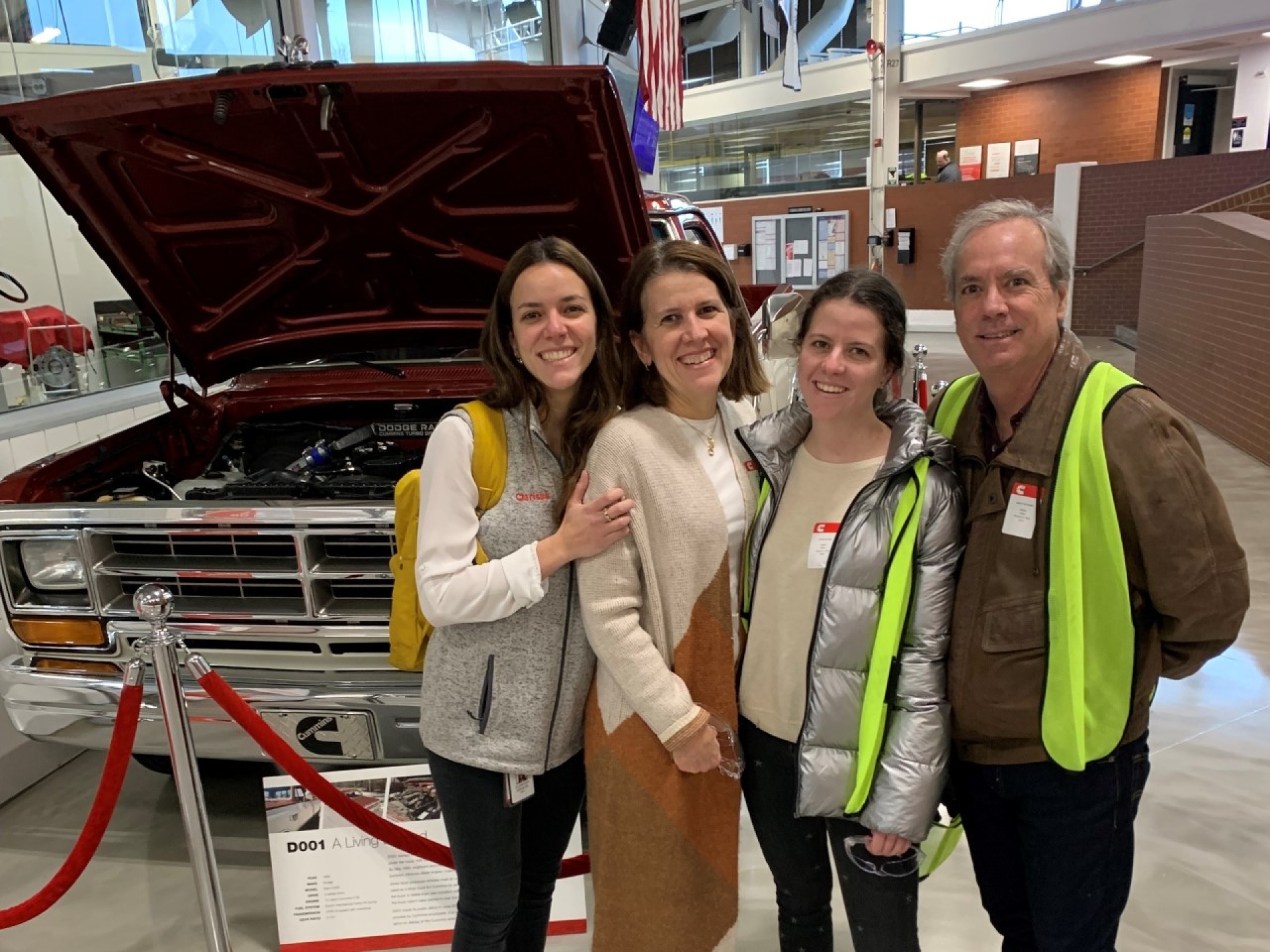 family in car museum