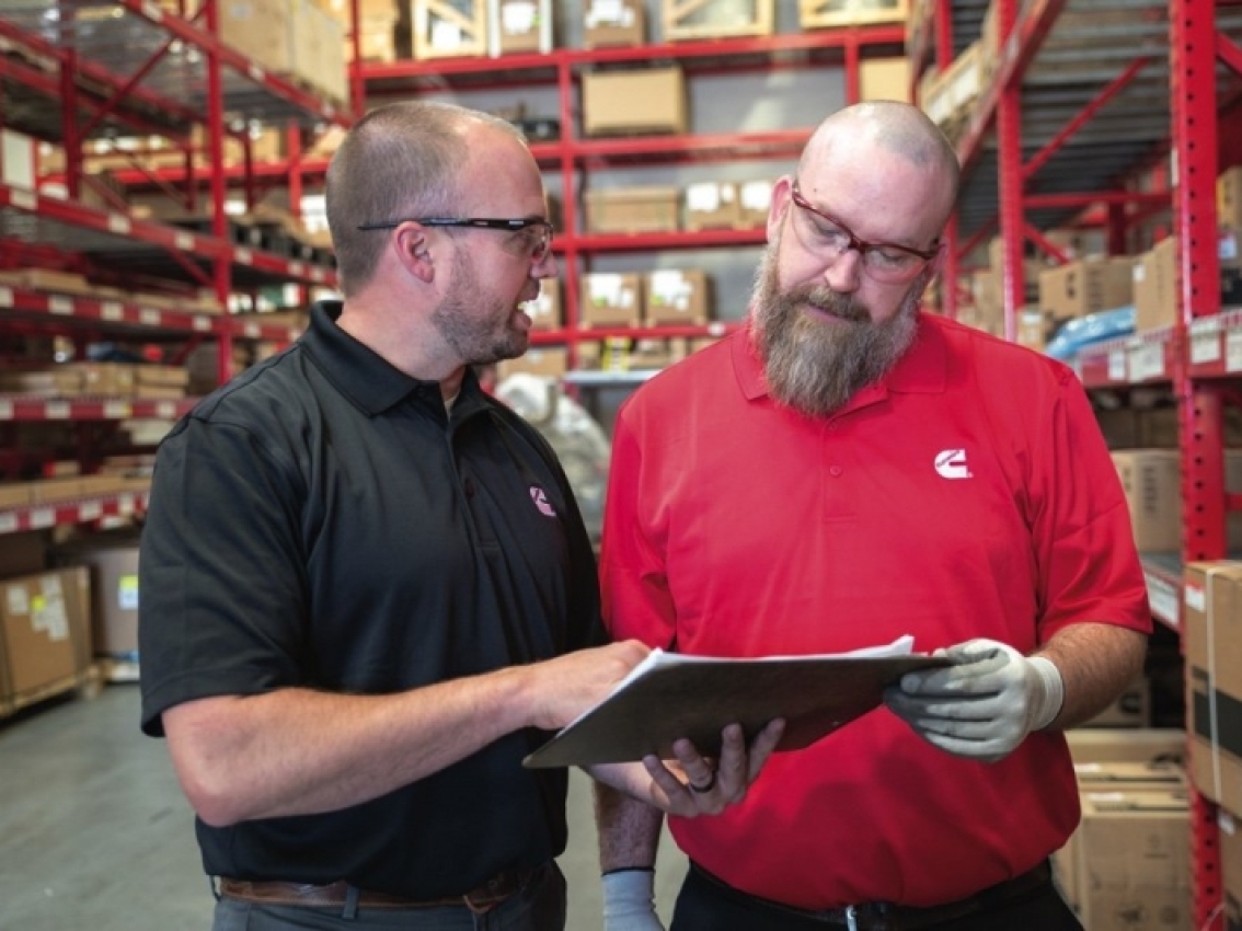 dealer and cummins representative review inventory sheet