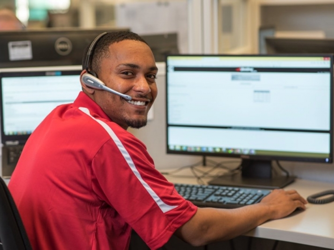 sales professional at his desk