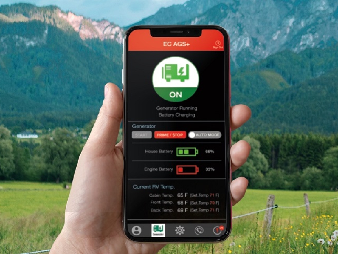wireless rv generator start system displayed on phone app wireless rv generator start system displayed on phone app