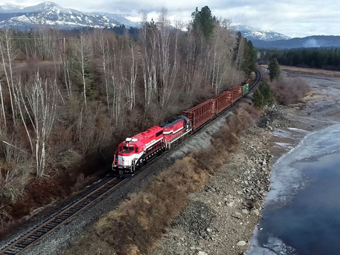 cummins powered train on railway