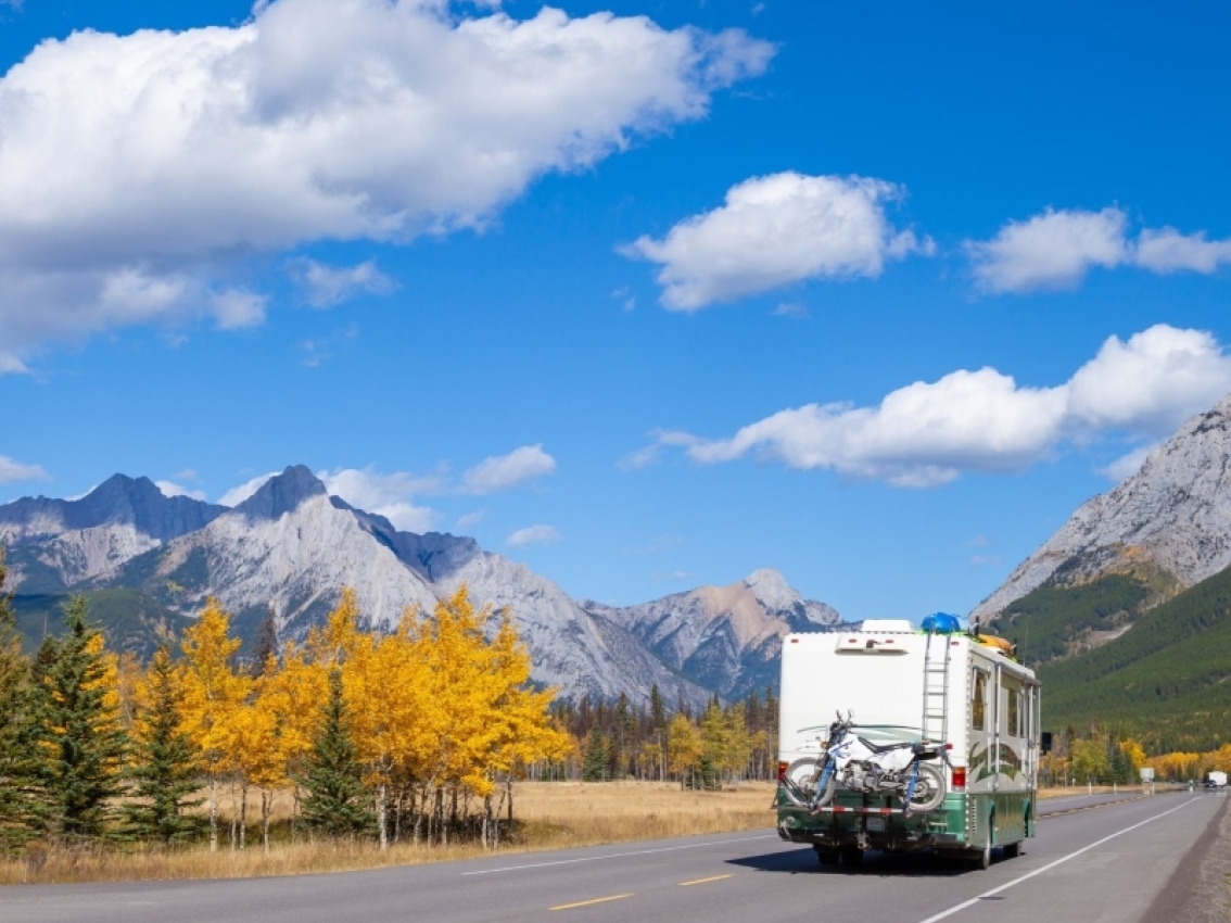 RV driving on highway RV driving on highway