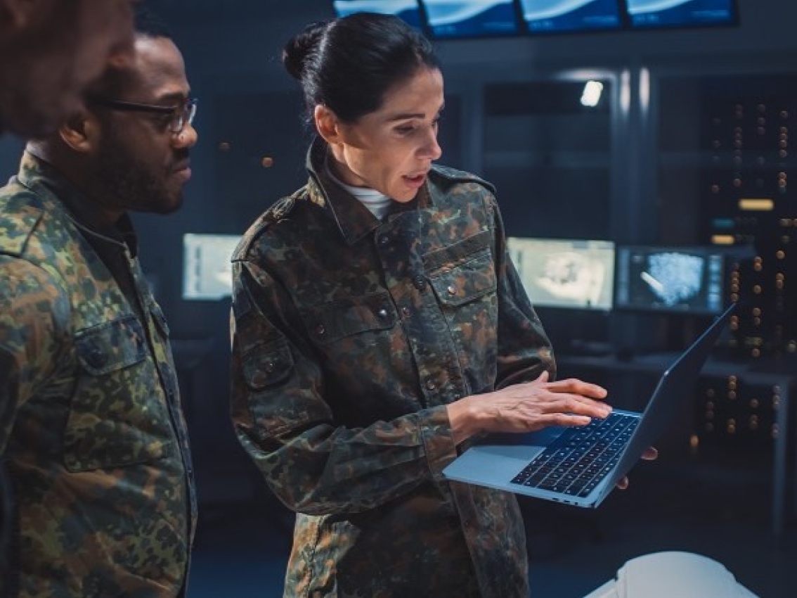 military personnel in data center