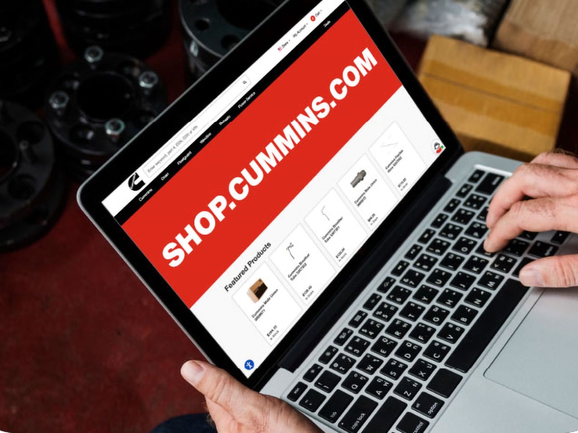 Someone shopping on shop.cummins.com