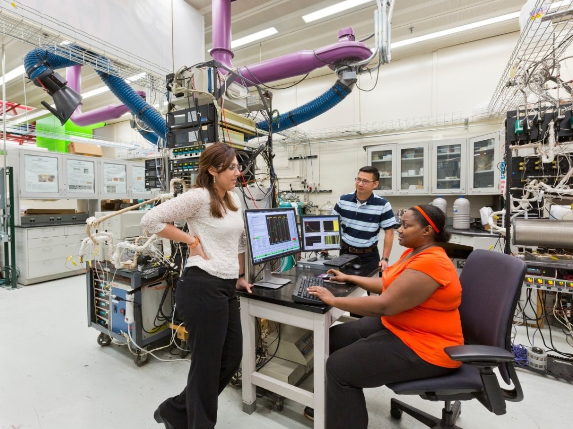 employees in lab facility