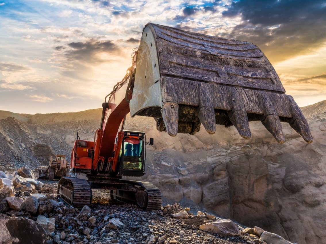 tractor in a mine