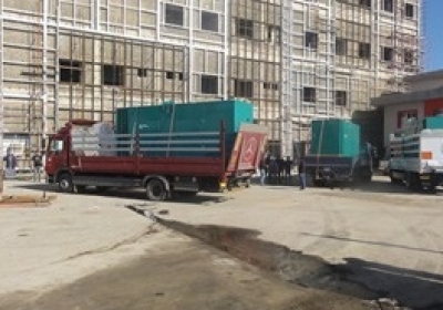 Cummins generators arrive at the site.