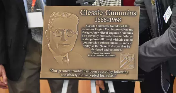 american trucking and industry leader hall of fame plaque for Clessie Cummins