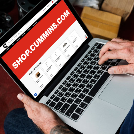 laptop with shop cummins website