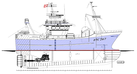 Profile of the new trawler.