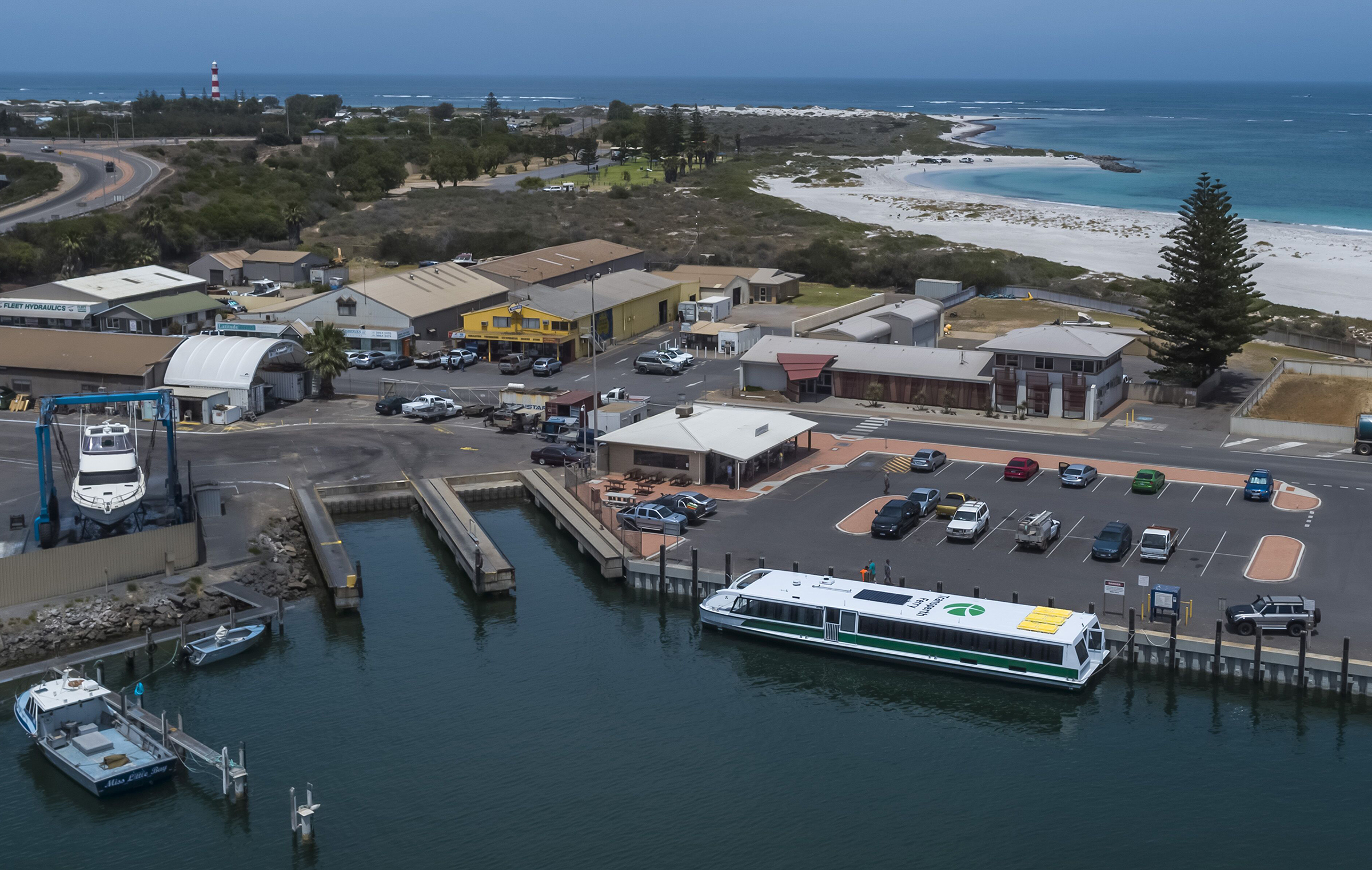 The 148-seat MV Tricia alongside on delivery trip