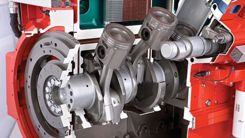 Cummins QSK60 engine - cutaway of pistons