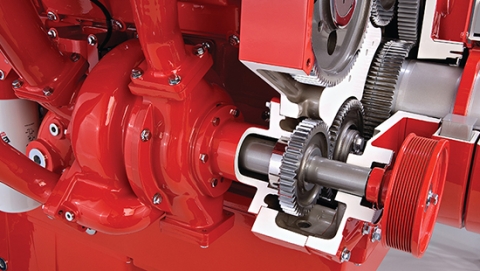 Cummins QSK60 engine - cutaway of fuel pump