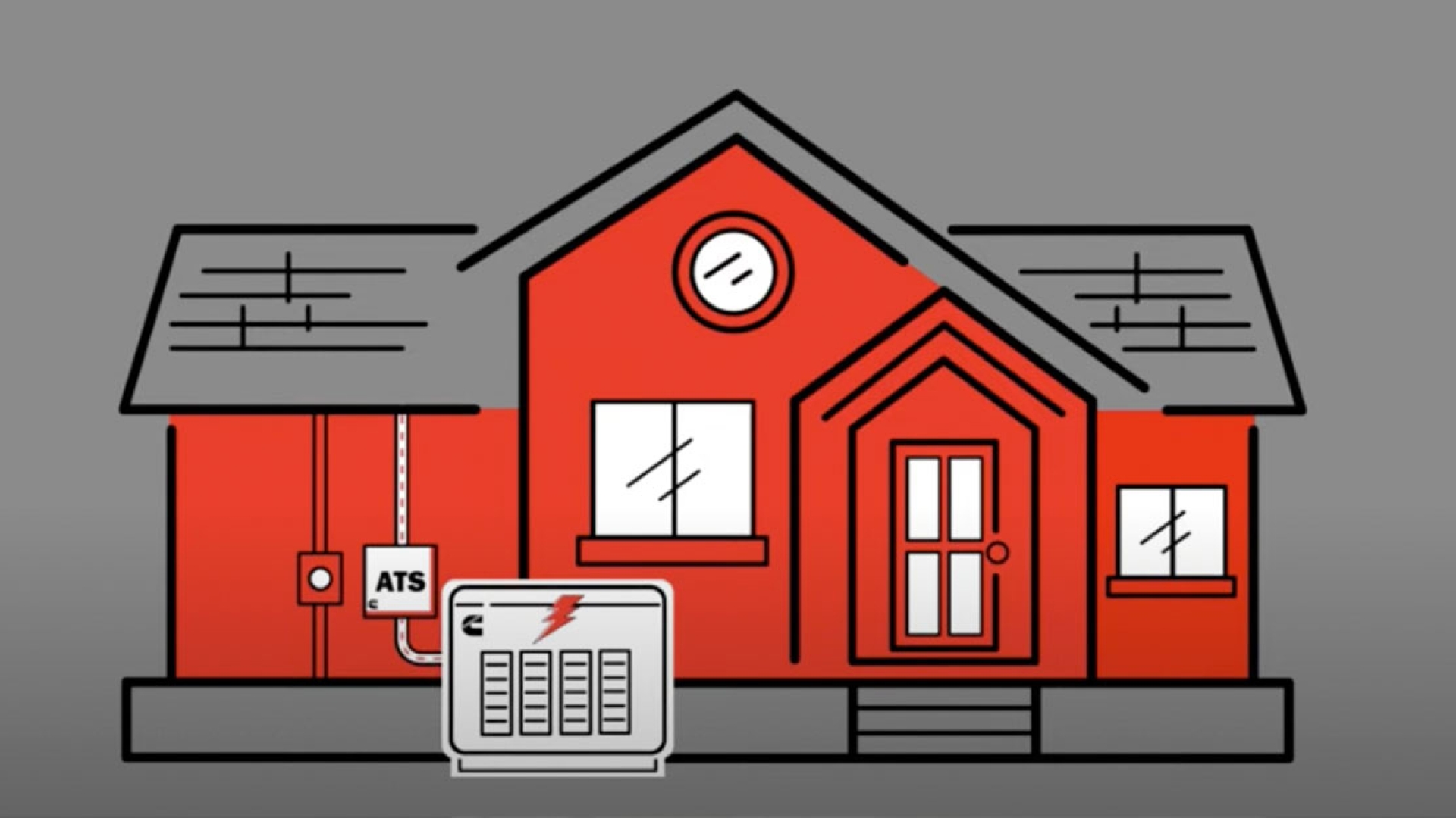 illustration of home with generator